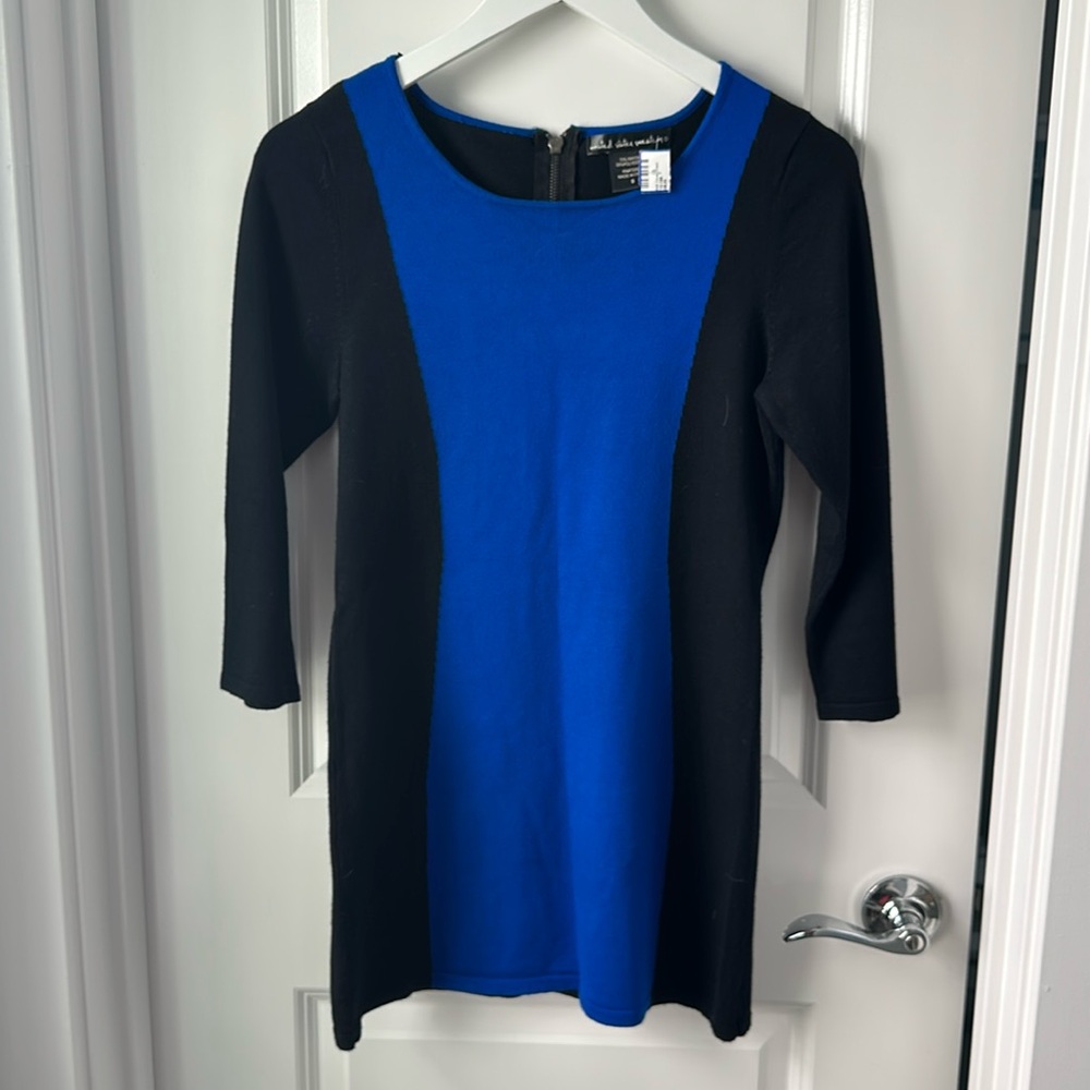 Blue And Black Sweater Dress